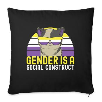 Non Binary Pride Genderqueer - Sofakissenbezug 45 x 45 cm - Schwarz - Vorne