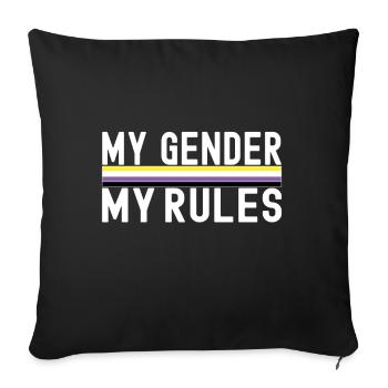 Non Binary Pride Genderqueer - Sofakissenbezug 45 x 45 cm - Schwarz - Vorne