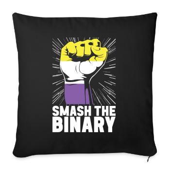 Non Binary Pride Genderqueer - Sofa pillowcase 17,3'' x 17,3'' (45 x 45 cm) - black - Front