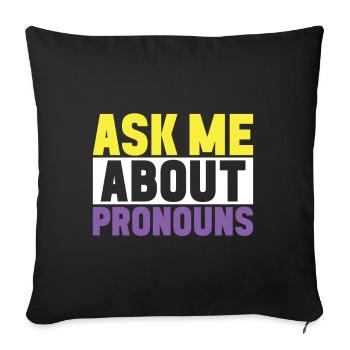 Non Binary Pride Genderqueer - Sofa pillowcase 17,3'' x 17,3'' (45 x 45 cm) - black - Front