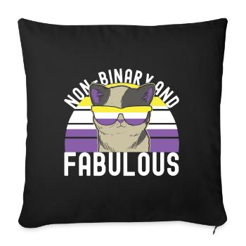 Non Binary Pride Genderqueer - Sofa pillowcase 17,3'' x 17,3'' (45 x 45 cm) - black - Front