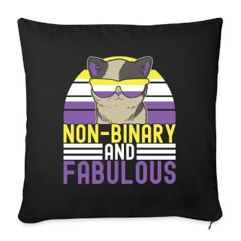 Non Binary Pride Genderqueer - Sofakissenbezug 45 x 45 cm - Schwarz - Vorne