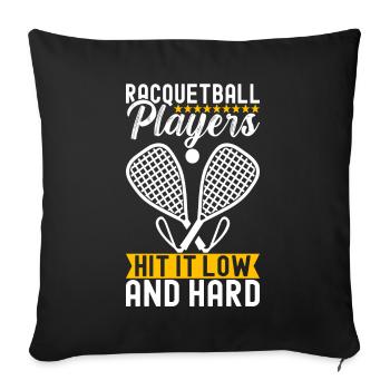 Racquetball Joueur de racquetball - Housse de coussin décorative 45 x 45 cm - noir - Devant