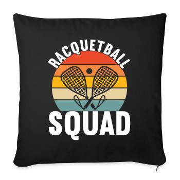 Racquetball Joueur de racquetball - Housse de coussin décorative 45 x 45 cm - noir - Devant
