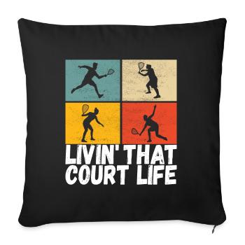 Racquetball Racquetball Player - Sofa pillowcase 17,3'' x 17,3'' (45 x 45 cm) - black - Front