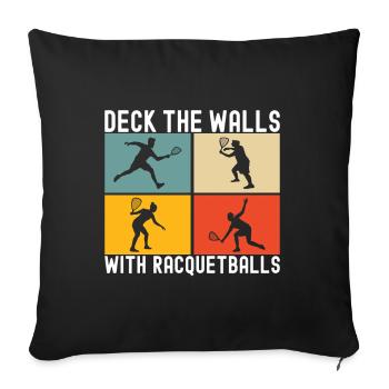 Racquetball Racquetball Player - Sofa pillowcase 17,3'' x 17,3'' (45 x 45 cm) - black - Front