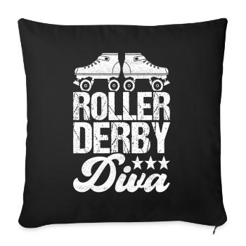 Roller derby - Sofa pillowcase 17,3'' x 17,3'' (45 x 45 cm) - black - Front