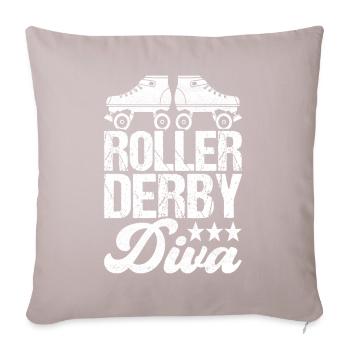 Roller Derby - Sofakissenbezug 45 x 45 cm - helles Taupe - Vorne