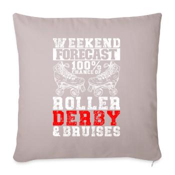 Roller derby - Housse de coussin décorative 45 x 45 cm - taupe clair - Devant