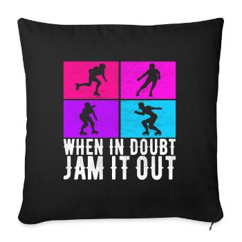 Roller derby - Sofa pillowcase 17,3'' x 17,3'' (45 x 45 cm) - black - Front