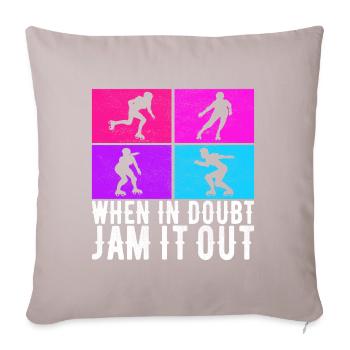Roller derby - Sofa pillowcase 17,3'' x 17,3'' (45 x 45 cm) - light taupe - Front