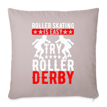 Roller Derby - Sofakissenbezug 45 x 45 cm - helles Taupe - Vorne