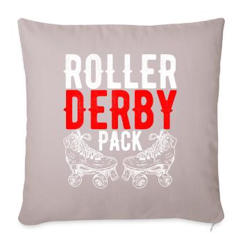 Roller derby - Housse de coussin décorative 45 x 45 cm - taupe clair - Devant