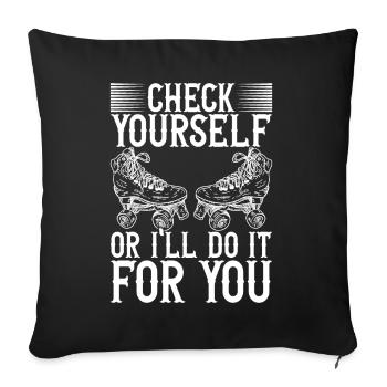 Roller derby - Sofa pillowcase 17,3'' x 17,3'' (45 x 45 cm) - black - Front
