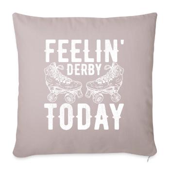 Roller derby - Housse de coussin décorative 45 x 45 cm - taupe clair - Devant