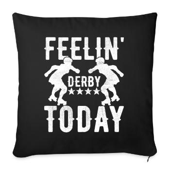 Roller derby - Sofa pillowcase 17,3'' x 17,3'' (45 x 45 cm) - black - Front
