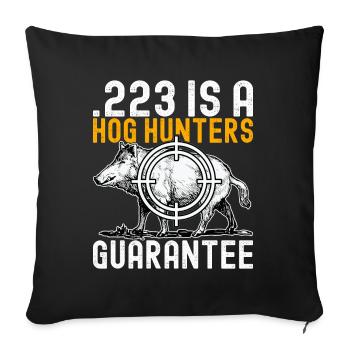 Chasseurs Chasse au sanglier - Housse de coussin décorative 45 x 45 cm - noir - Devant