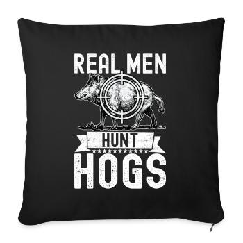 Chasseurs Chasse au sanglier - Housse de coussin décorative 45 x 45 cm - noir - Devant