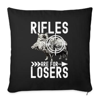 Chasseurs Chasse au sanglier - Housse de coussin décorative 45 x 45 cm - noir - Devant