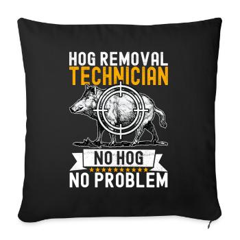 Chasseurs Chasse au sanglier - Housse de coussin décorative 45 x 45 cm - noir - Devant