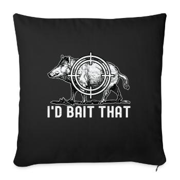 Chasseurs Chasse au sanglier - Housse de coussin décorative 45 x 45 cm - noir - Devant