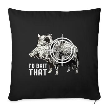 Chasseurs Chasse au sanglier - Housse de coussin décorative 45 x 45 cm - noir - Devant