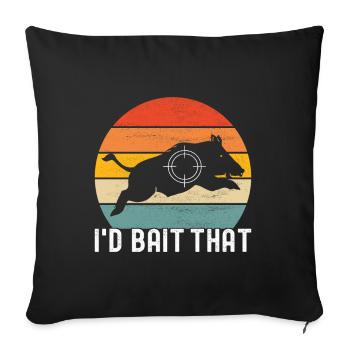 Chasseurs Chasse au sanglier - Housse de coussin décorative 45 x 45 cm - noir - Devant