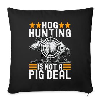 Chasseurs Chasse au sanglier - Housse de coussin décorative 45 x 45 cm - noir - Devant