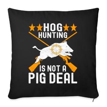 Chasseurs Chasse au sanglier - Housse de coussin décorative 45 x 45 cm - noir - Devant