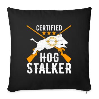 Chasseurs Chasse au sanglier - Housse de coussin décorative 45 x 45 cm - noir - Devant