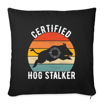 Chasseurs Chasse au sanglier - Housse de coussin décorative 45 x 45 cm - noir - Devant