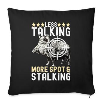 Chasseurs Chasse au sanglier - Housse de coussin décorative 45 x 45 cm - noir - Devant