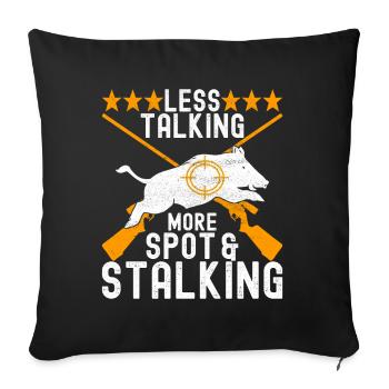 Chasseurs Chasse au sanglier - Housse de coussin décorative 45 x 45 cm - noir - Devant