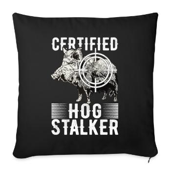 Chasseurs Chasse au sanglier - Housse de coussin décorative 45 x 45 cm - noir - Devant