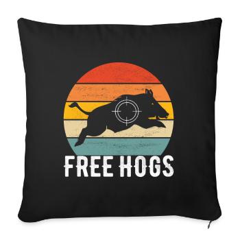 Chasseurs Chasse au sanglier - Housse de coussin décorative 45 x 45 cm - noir - Devant