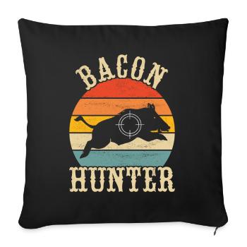 Chasseurs Chasse au sanglier - Housse de coussin décorative 45 x 45 cm - noir - Devant