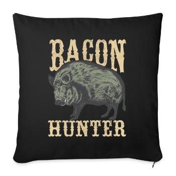 Chasseurs Chasse au sanglier - Housse de coussin décorative 45 x 45 cm - noir - Devant
