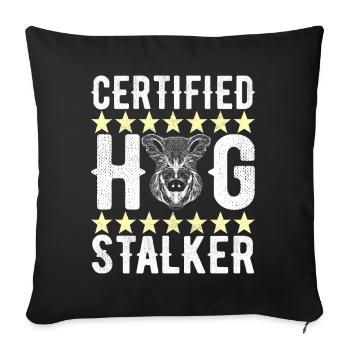 Chasseurs Chasse au sanglier - Housse de coussin décorative 45 x 45 cm - noir - Devant