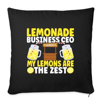 Stand de limonade Lemonade - Housse de coussin décorative 45 x 45 cm - noir - Devant