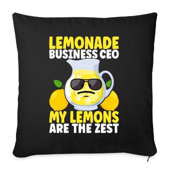 Stand de limonade Lemonade - Housse de coussin décorative 45 x 45 cm - noir - Devant