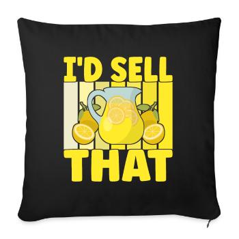 Stand de limonade Lemonade - Housse de coussin décorative 45 x 45 cm - noir - Devant