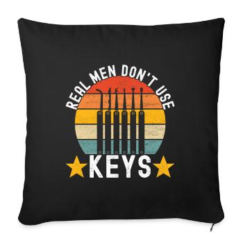 Schlüsseldienst Locksmith Dietrich - Sofakissenbezug 45 x 45 cm - Schwarz - Vorne