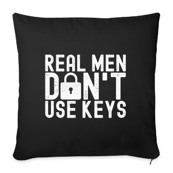 Schlüsseldienst Serrurier Dietrich - Housse de coussin décorative 45 x 45 cm - noir - Devant