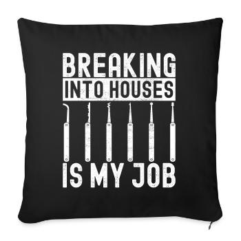 Schlüsseldienst Serrurier Dietrich - Housse de coussin décorative 45 x 45 cm - noir - Devant