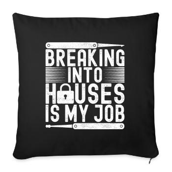 Schlüsseldienst Serrurier Dietrich - Housse de coussin décorative 45 x 45 cm - noir - Devant