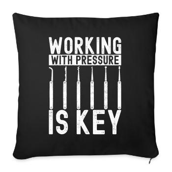 Schlüsseldienst Serrurier Dietrich - Housse de coussin décorative 45 x 45 cm - noir - Devant