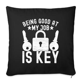 Schlüsseldienst Locksmith Dietrich - Sofakissenbezug 45 x 45 cm - Schwarz - Vorne