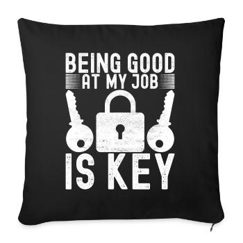 Schlüsseldienst Locksmith Dietrich - Sofakissenbezug 45 x 45 cm - Schwarz - Vorne