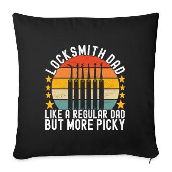 Schlüsseldienst Serrurier Dietrich - Housse de coussin décorative 45 x 45 cm - noir - Devant