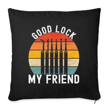 Schlüsseldienst Serrurier Dietrich - Housse de coussin décorative 45 x 45 cm - noir - Devant